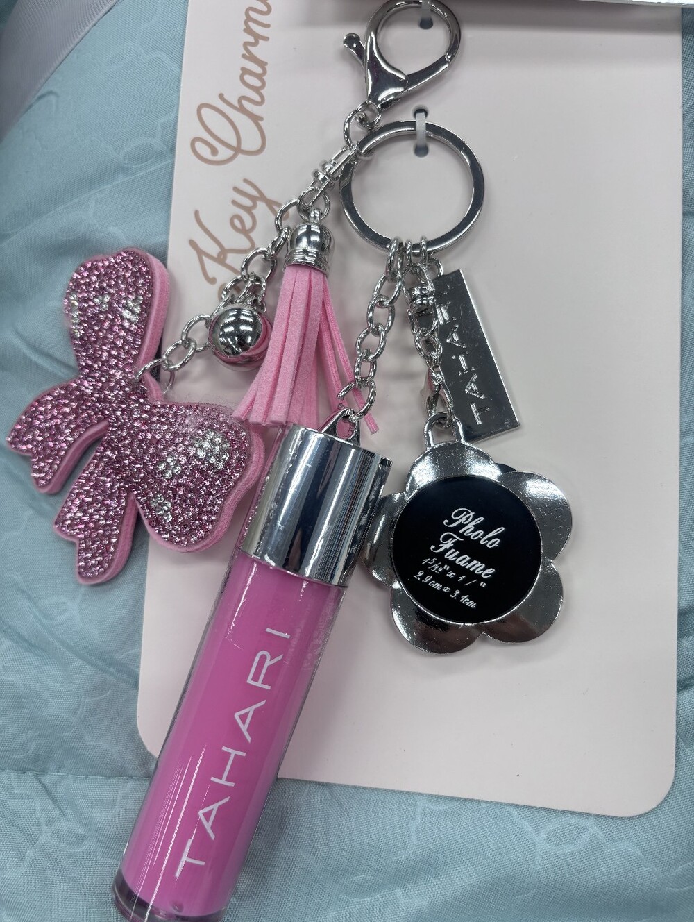 Pink Bow Bag Charm